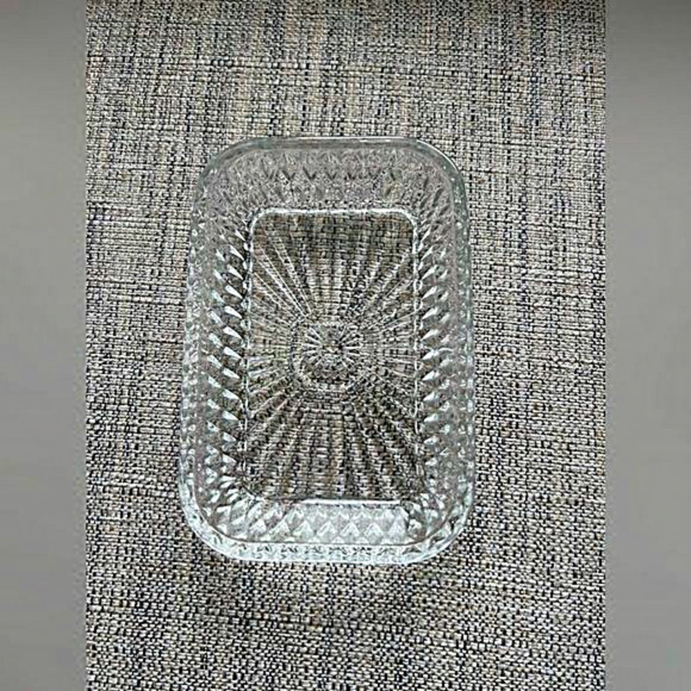 Vintage Glass Dish Trinket Jewelry Tray Butter Dish Soap Dish